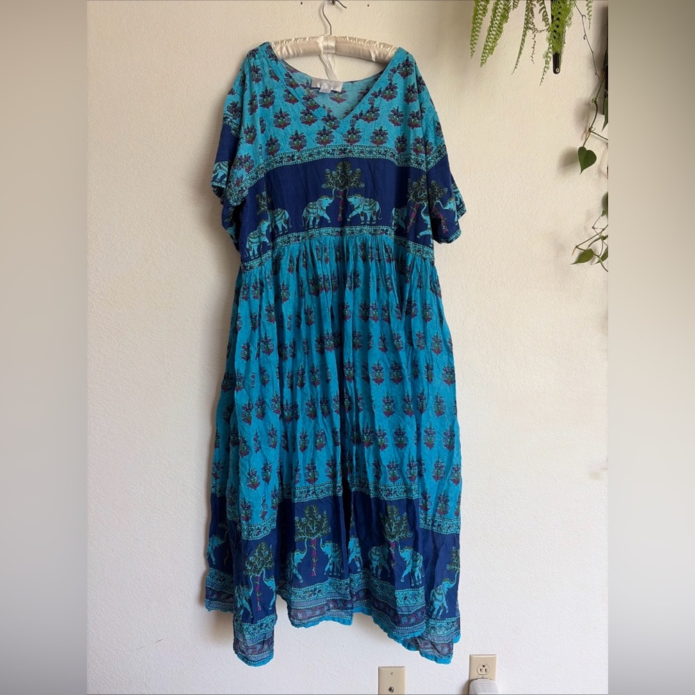Vintage Comfort Choice Women's Multicolor Floral Cotton Lounge Dress size 4X